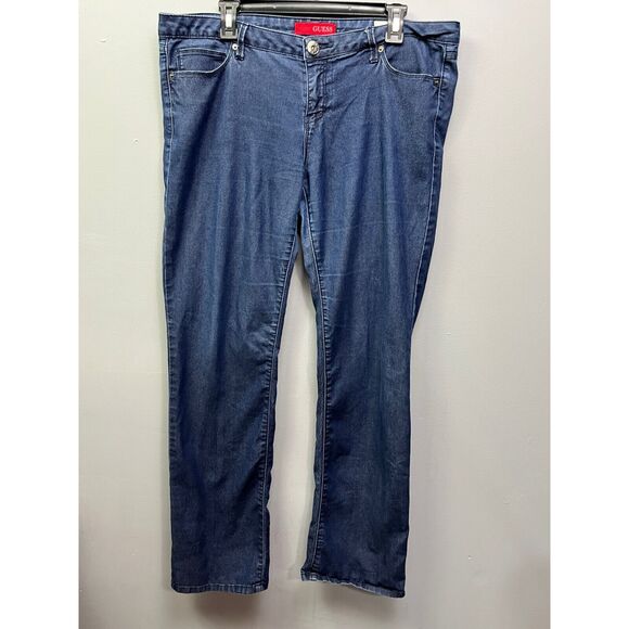 Guess Los Angeles jeans Womens size‎ 32 Low Rise FIt Grace Fit Dark Wash - Picture 1 of 7